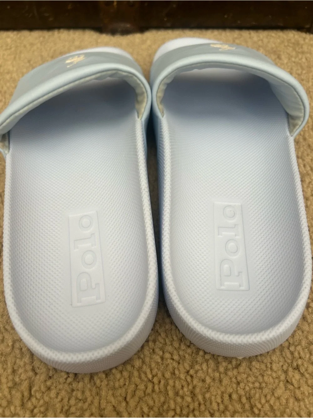 Polo by Ralph Lauren Pale Blue Slide Sandals for Women